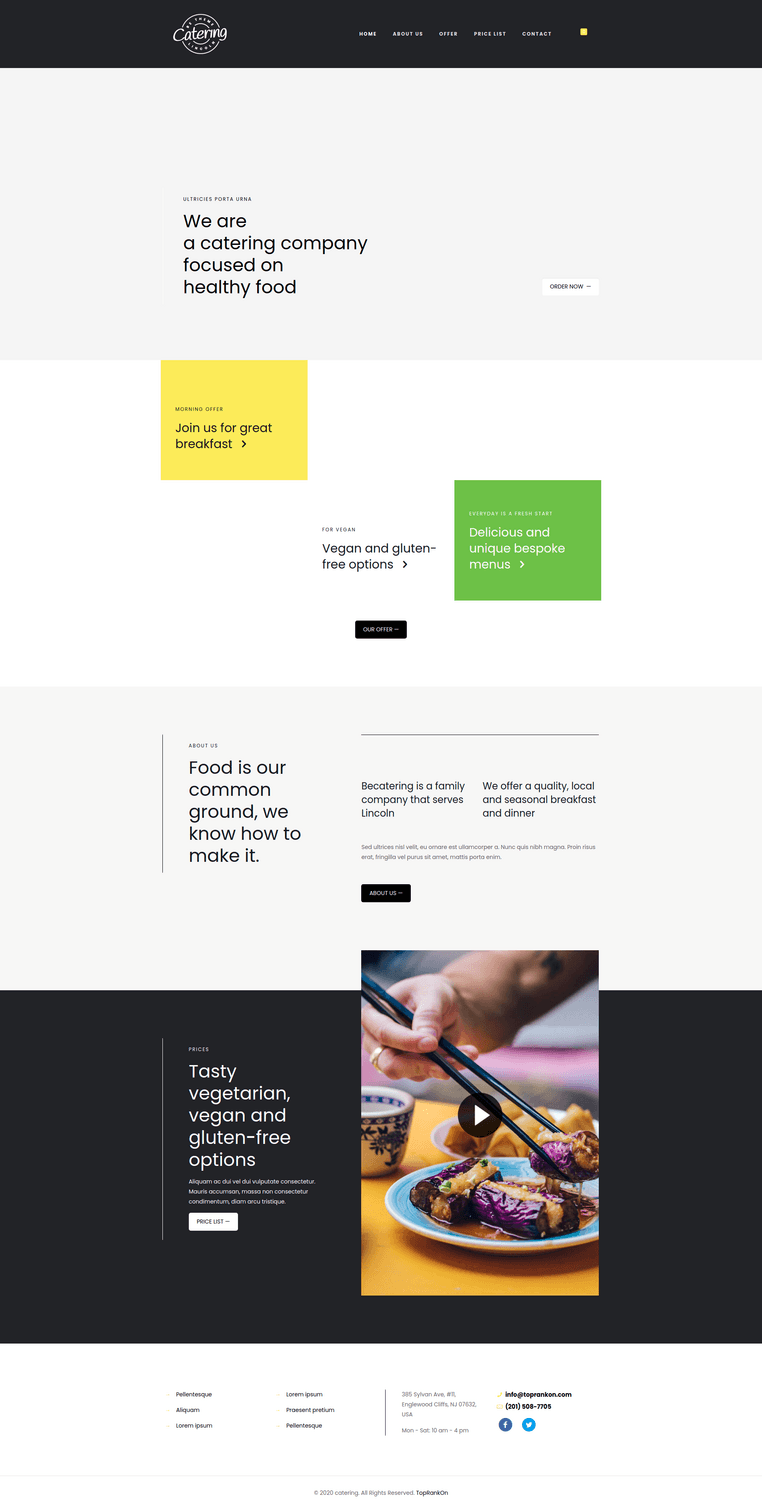 Restaurant & hospitality template preview