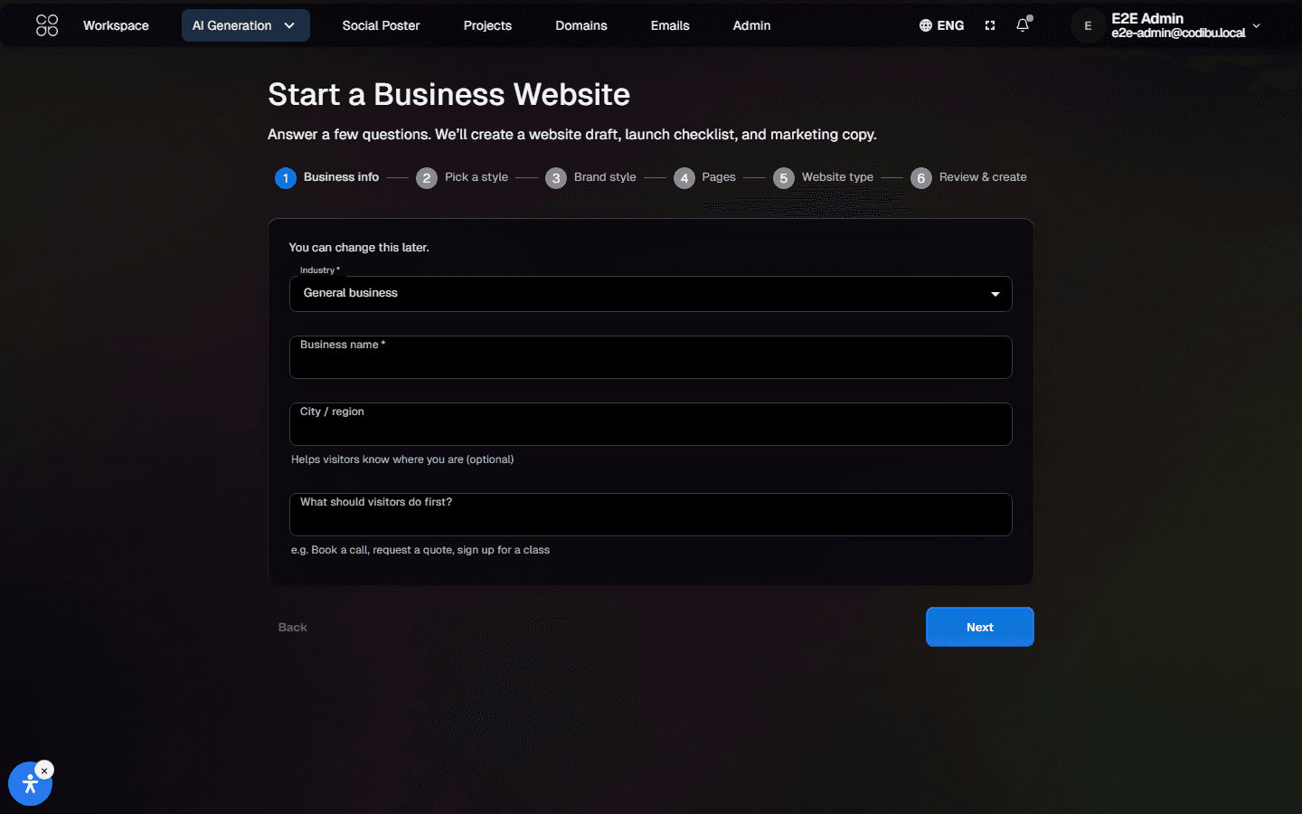 Website draft preview template preview
