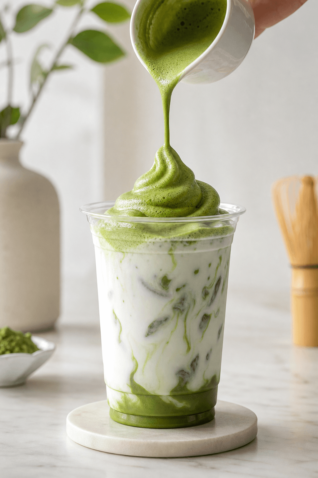 Matcha beverage poster frame