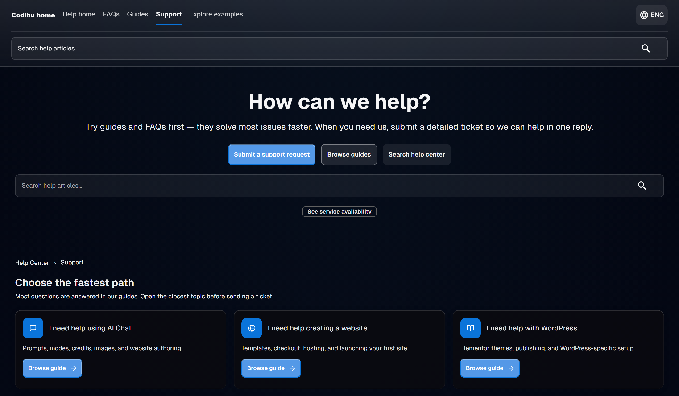 Codibu help center — guides, tickets, and ongoing support